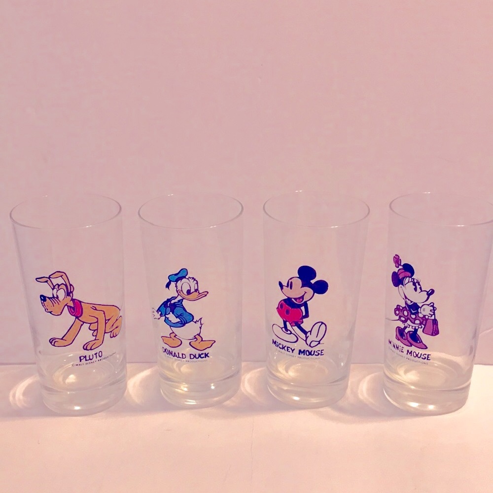 1970s Disney Character Tumblers Pluto Mickey Minnie and Donald Duck - Picture 4 of 5